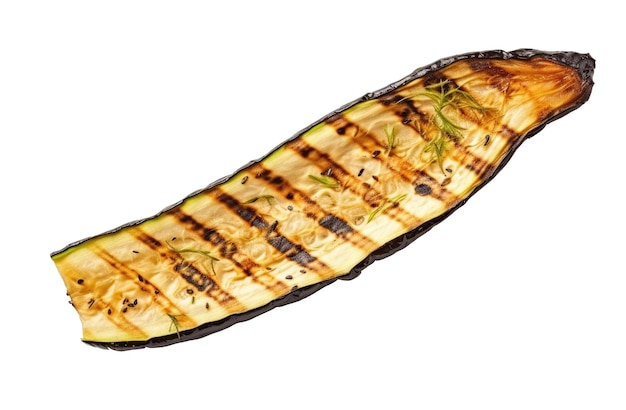 Tranche d'aubergine grillée isolée sur fond blanc