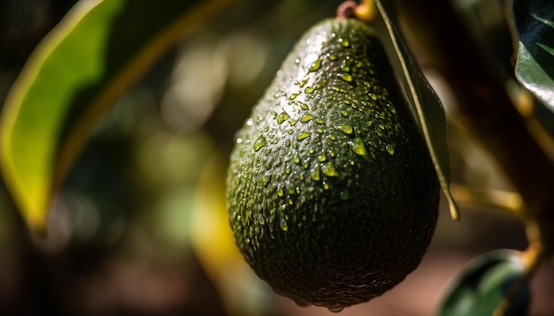 Tranche d'avocat mûre fraîche et biologique parfaite pour une alimentation saine générée par l'IA