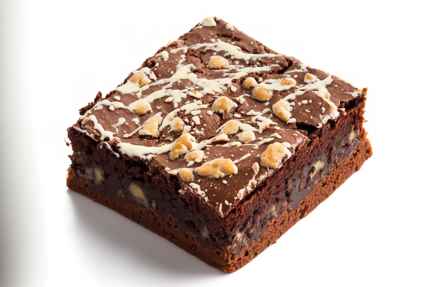 Tranche de brownie brownie isolé sur fond blanc