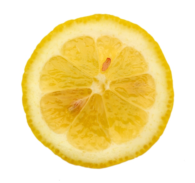 Tranche de citron isolé sur blanc