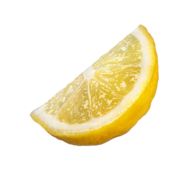 Tranche de citron isolé sur blanc