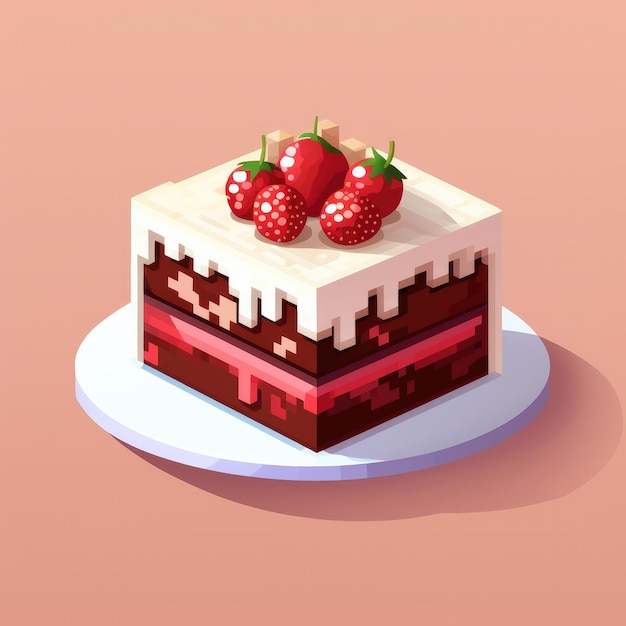 Une tranche de délicieuse illustration de gâteau