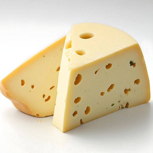 Une tranche de fromage accrocheuse sur une assiette