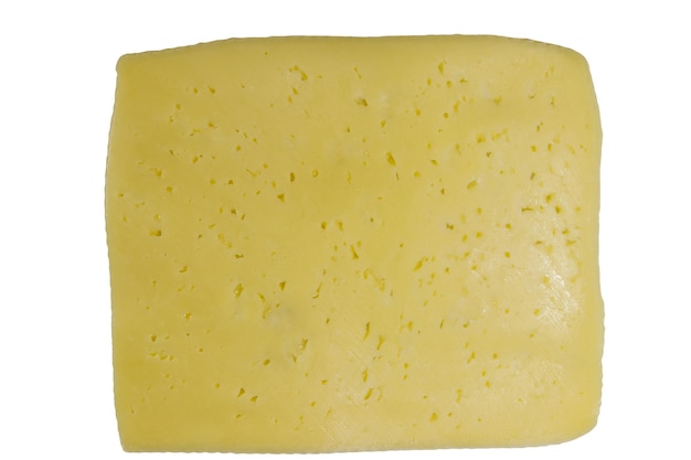 Tranche de fromage isolé sur fond blanc