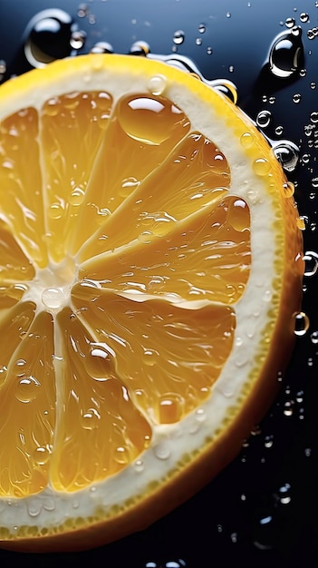tranche de fruit d'orange fraîche avec de l'eau éclaboussée