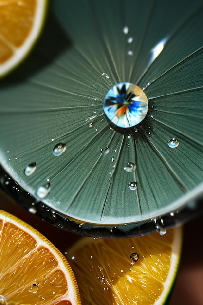 Photo tranche de fruit orange jaune affichage de jus d'orange fond de publicité de promotion commerciale