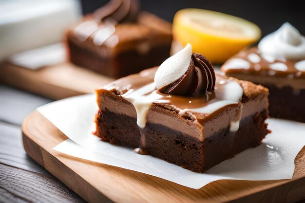 Une tranche de gâteau au chocolat avec une tranche manquante.