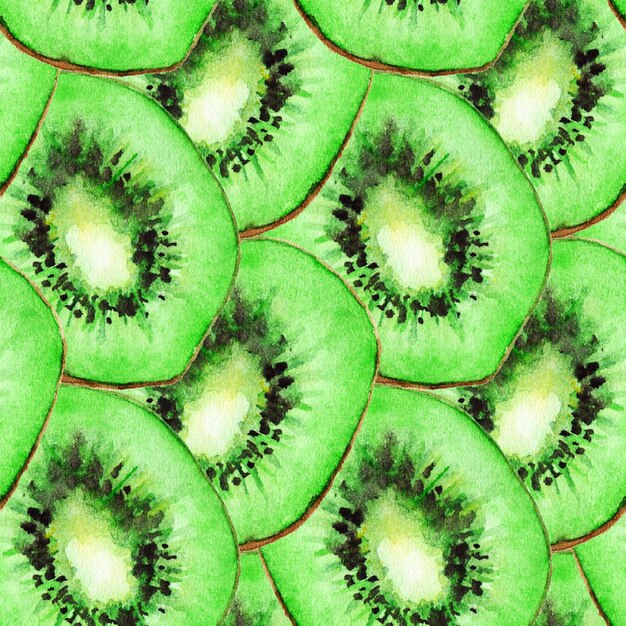 Tranche de kiwi aquarelle fruits fond de texture transparente motif