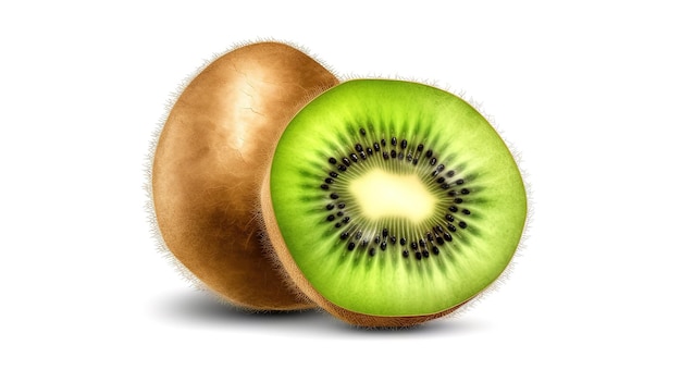 tranche de kiwi juteux frais isolé génératif Ai