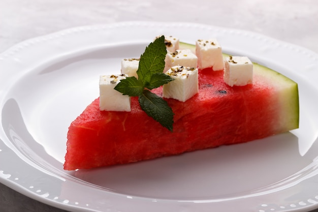 Tranche de melon d&#39;eau et feta