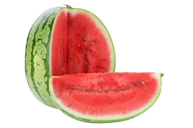 Tranche de melon pastèque fruits fruits été isolé sur blanc