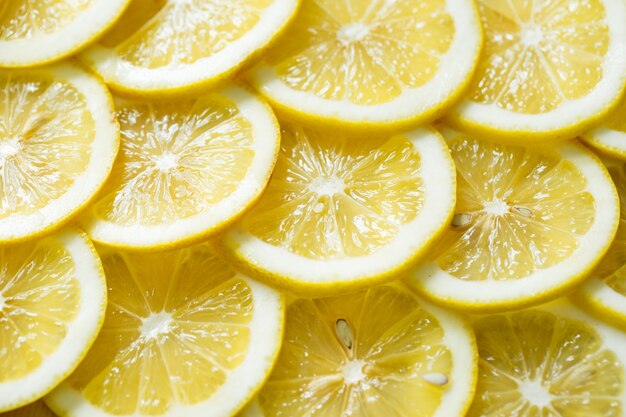 Une Tranche De Motif De Fond De Texture Citron Jaune Frais