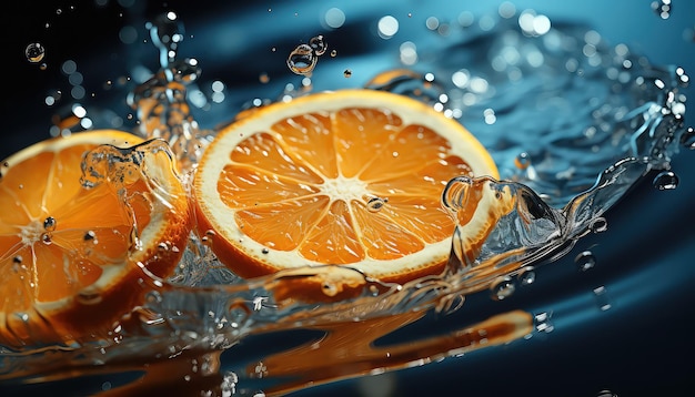 tranche d'orange dans l'eau