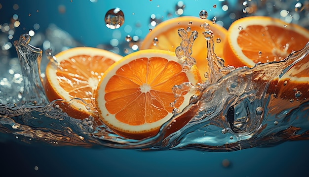 tranche d'orange dans l'eau