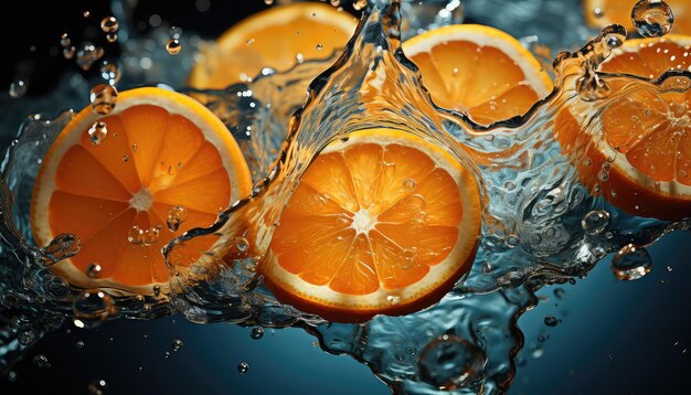 tranche d'orange dans l'eau