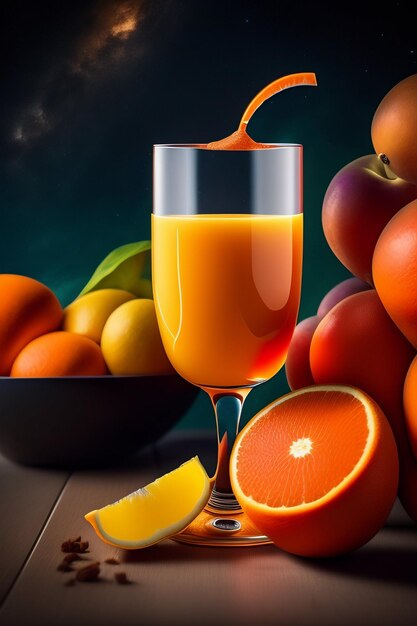 Tranche d'orange avec des éclaboussures de jus d'orange isolées