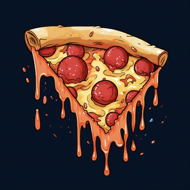 une tranche de pizza dans le style des dessins animés