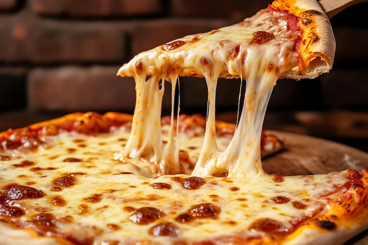 Photo une tranche de pizza est coupée en tranches