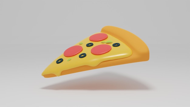 Une tranche de pizza jaune avec des boutons rouges dessus