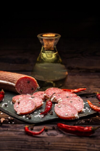 Tranche de salami fumé