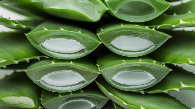 tranches d'aloe vera pour le soin de la peau