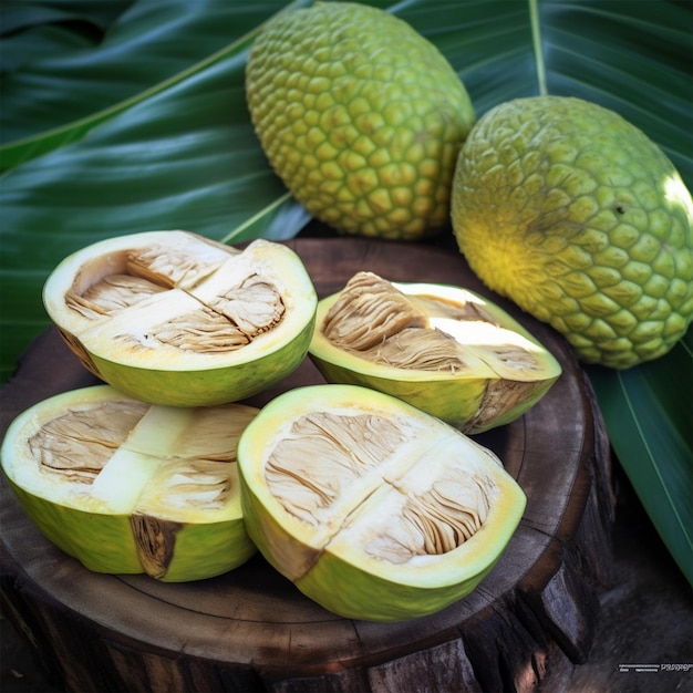 Tranches d'arbre à pain à Rarotonga Îles Cook