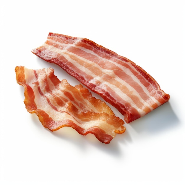 Photo des tranches de bacon délicieuses sur une surface blanche