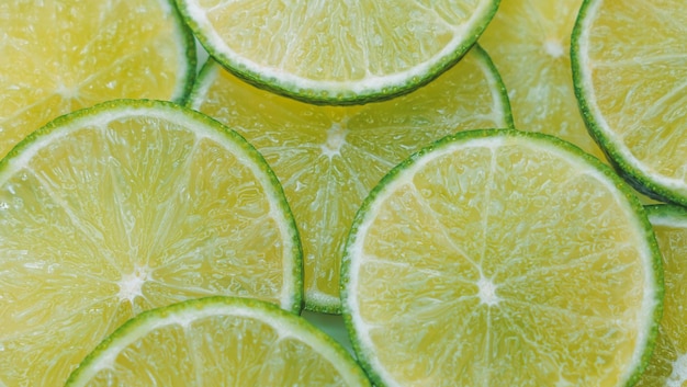 Tranches de citron vert Vue rapprochée