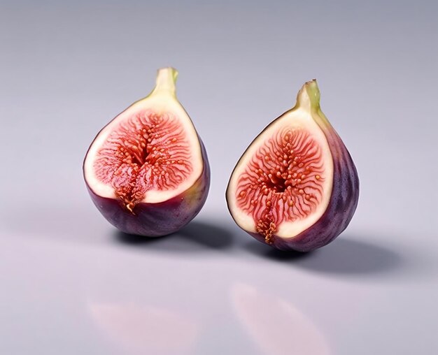 Photo des tranches de figues isolées sur un fond blanc