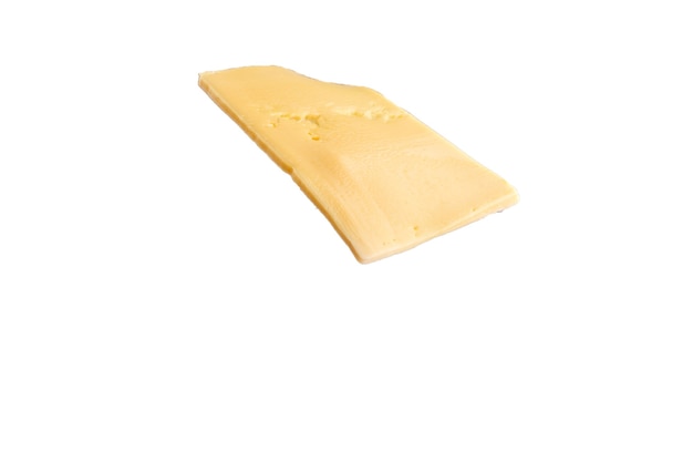 Tranches de fromage isolés sur blanc