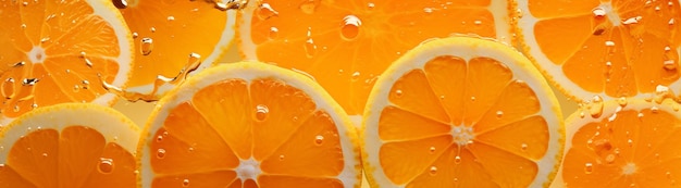 Tranches d'orange avec des gouttes d'eau Generative AI