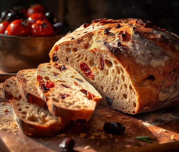 tranches de pain aux raisins