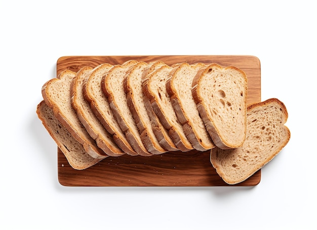 Tranches de pain de blé isolées sur fond blanc