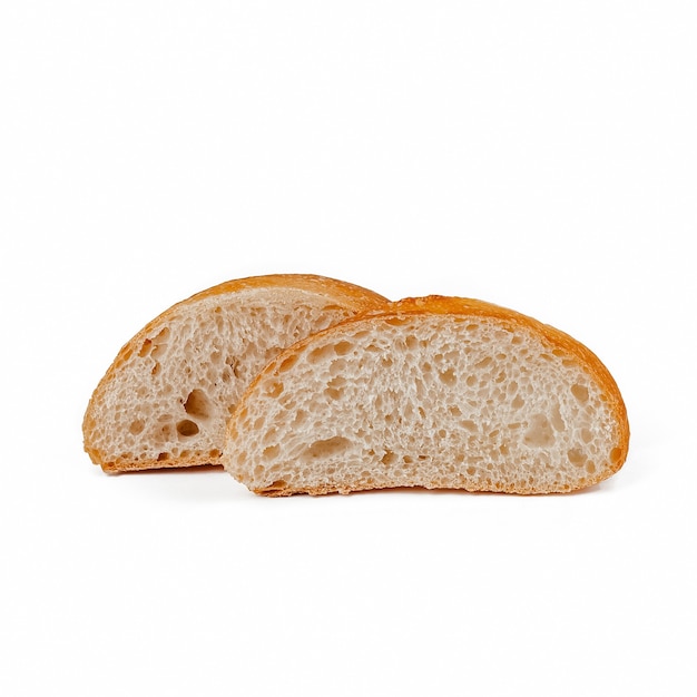 Photo tranches de pain isolés sur blanc