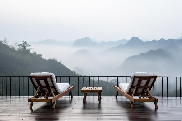 Des transats pour se détendre sur la terrasse