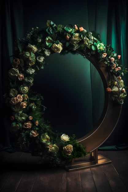 Transformez votre studio avec une grande couronne florale et de gros boutons de fleurs parfaits pour le mariage et la maternité