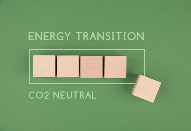 Photo transition énergétique barre de chargement neutre en co2 réduire l'empreinte carbone durable renouvelable