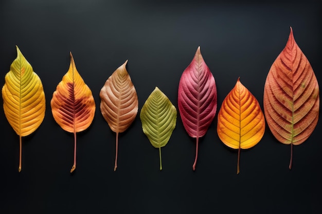 Transitions dynamiques explorant les feuilles d'automne à différentes étapes AR 32