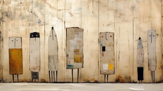 Transparences devant le mur Une peinture inspirée de Squeak Carnwath par Gabriel Pacheco