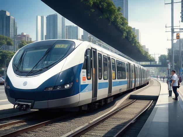 Photo le transport en commun rapide de tokyo