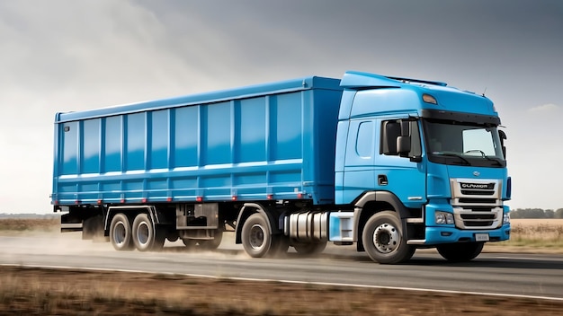 Le transport logistique par camion sur l'autoroute 3D et l'illustration