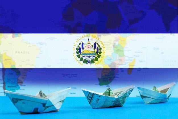 Transport maritime d'El Salvador concept de navire à vrac ou d'idée commerciale de transport international