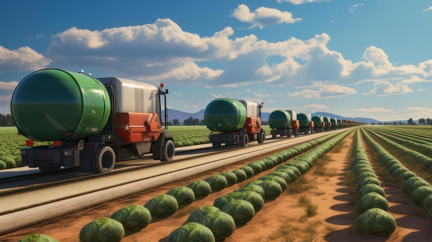 Transport de récolte robotique Logistique rationalisée de la pastèque