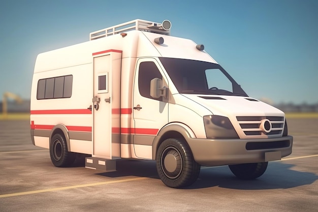 Transport de soins de santé de voiture d'ambulance médicale de ville généré par l'IA