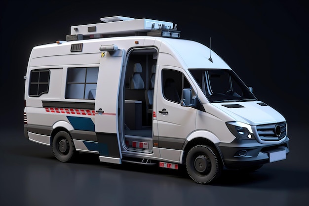 Transport de soins de santé de voiture d'ambulance médicale de ville généré par l'IA