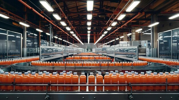 Transporteur intérieur d'usine de boissons avec bouteilles pour équipements de jus ou d'eau