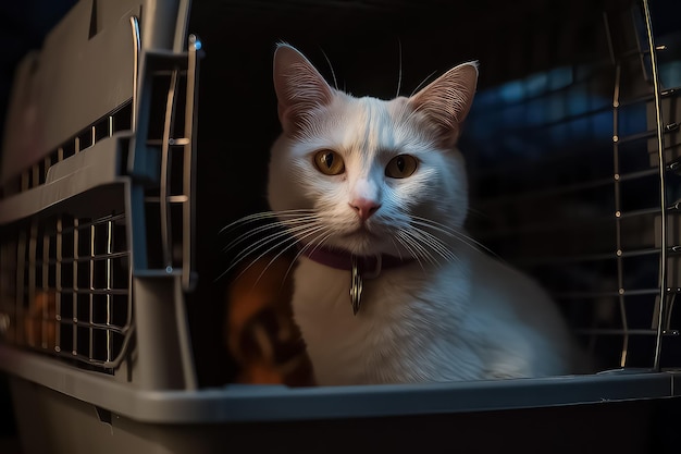 Transporteur pour animaux de compagnie dans la voiture sur le siège transport en toute sécurité des animaux de compagnie AI