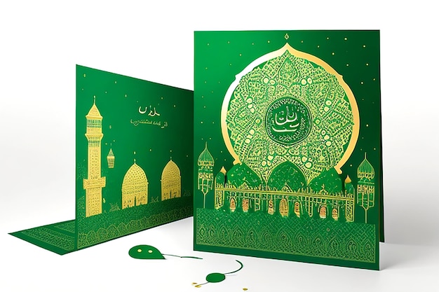 Transportez-vous dans les rues de Médine avec une carte de vœux de Mawlid al Nabawi présentant