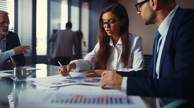 travail en équipe avec des données financières