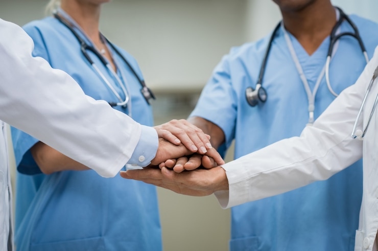 Photo travail d'équipe à l'hôpital